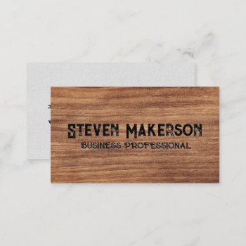 Dark Wood Grain Texture  Business Card by lovely_businesscards at Zazzle