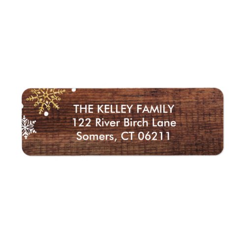 Dark Wood Holiday Address Label