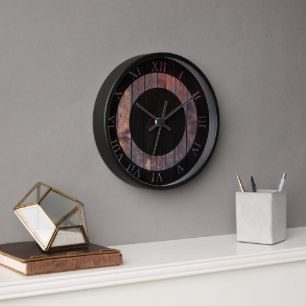 Dark Wood Look Roman Numerals Beautiful Clock