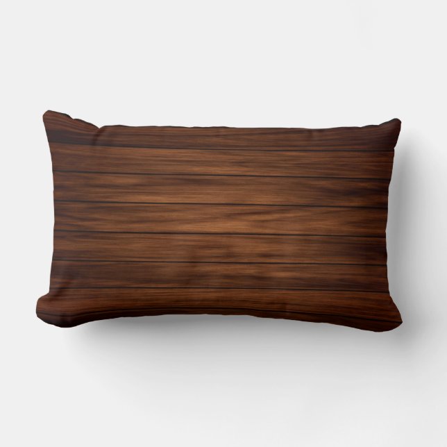 Dark Wood Lumbar Pillow (Front)