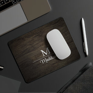 Dark Wood Panel Custom Mouse Pad