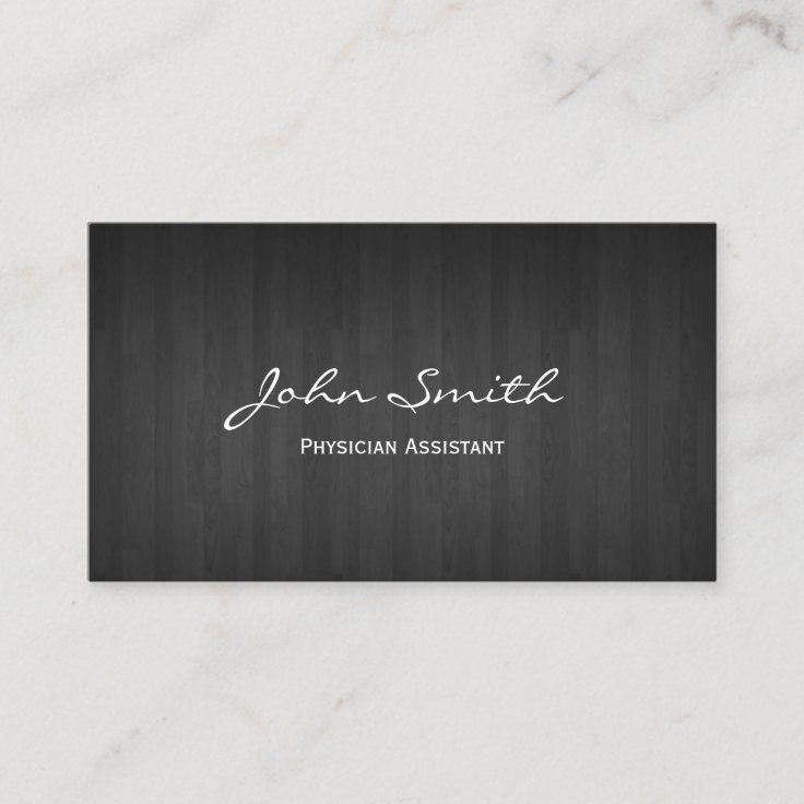 Dark Wood Physician Assistant Business Card | Zazzle