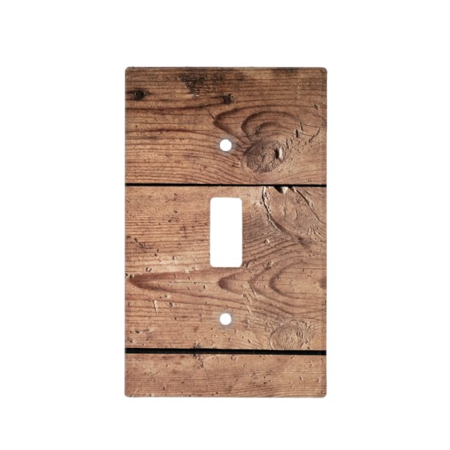 Dark Wood Planks Light Switch Cover (Front)