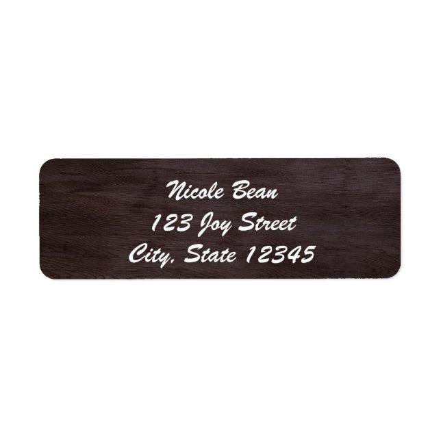 Dark Wood Rustic Invitation Label (Front)