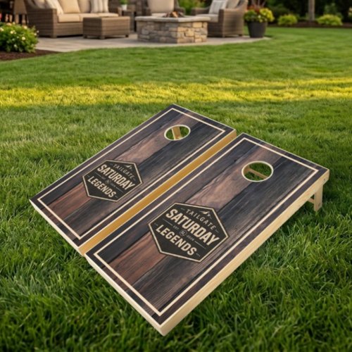 Dark Wood Saturday Legends Cornhole Board Set
