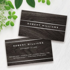 Dark Wood Silver Borders Masculine Professional Business Card at Zazzle
