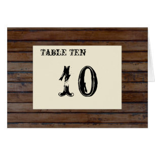 Dark Wood Table Number Cards (flat cream plain)