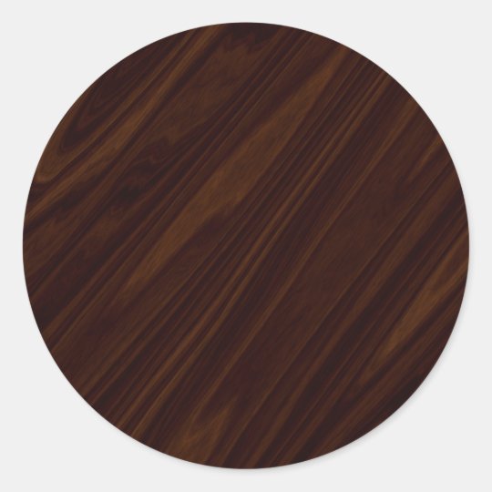Dark Wood Texture Classic Round Sticker