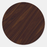 Dark Wood Texture Classic Round Sticker