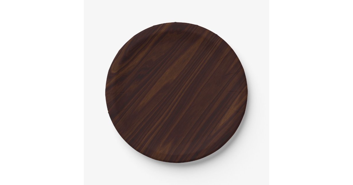Dark Wood Texture Paper Plate