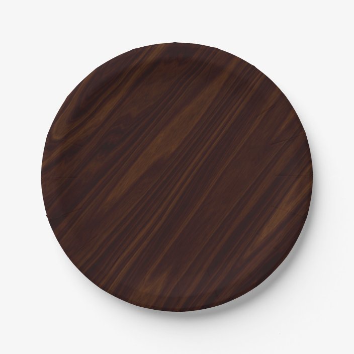 Dark Wood Texture Paper Plate