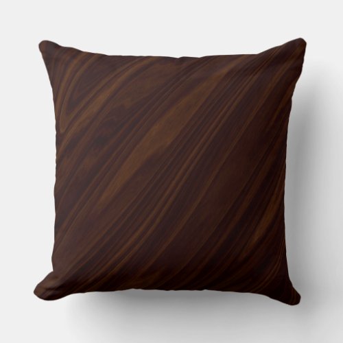 Dark Wood Texture Throw Pillow