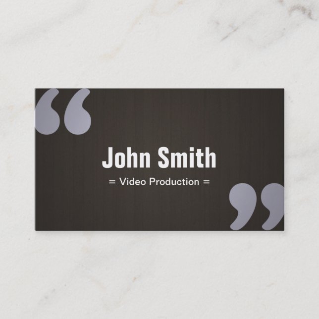 Dark Wood Video Production Business Card (Front)