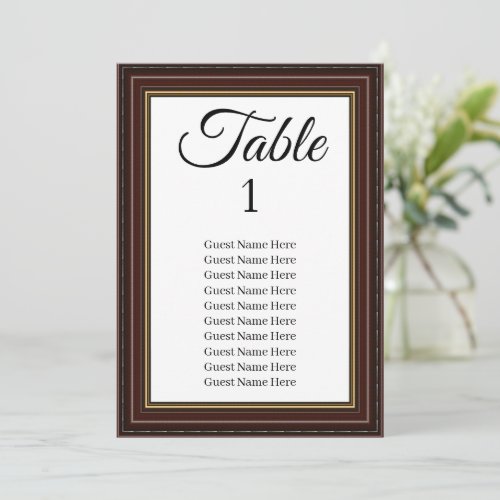 Dark Wooden Frame Wedding Seating Chart Card 