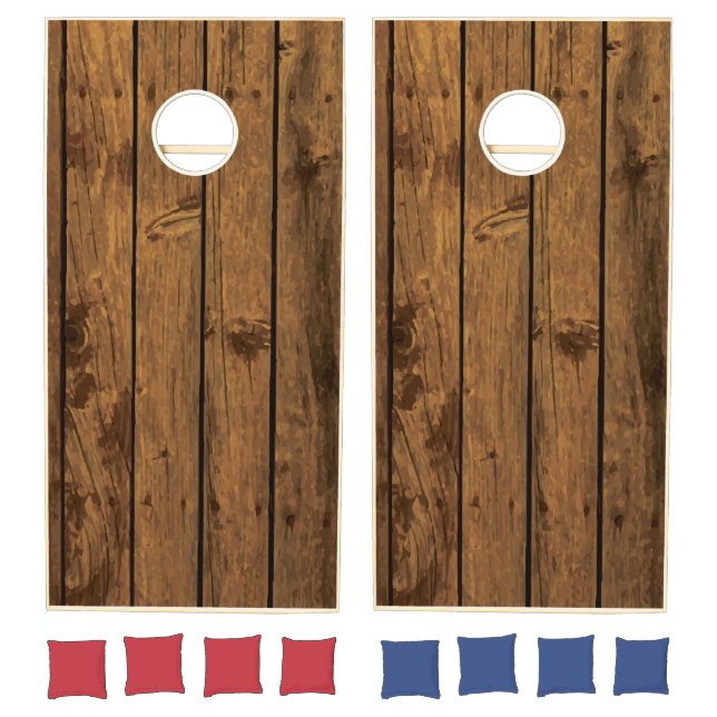 Dark Wooden Panel. Cornhole Set (Set)
