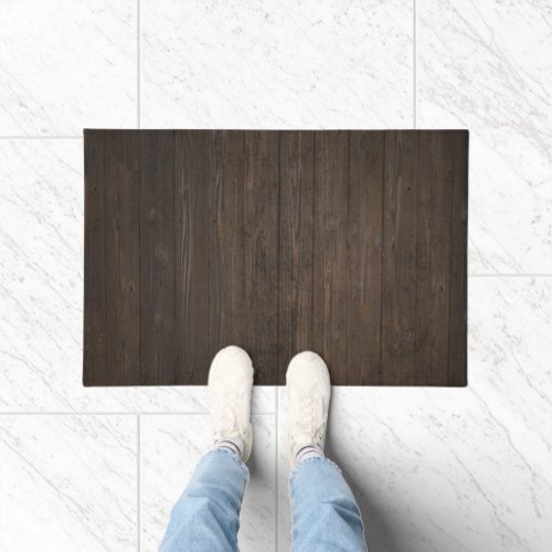 Dark Wooden Planks Doormat