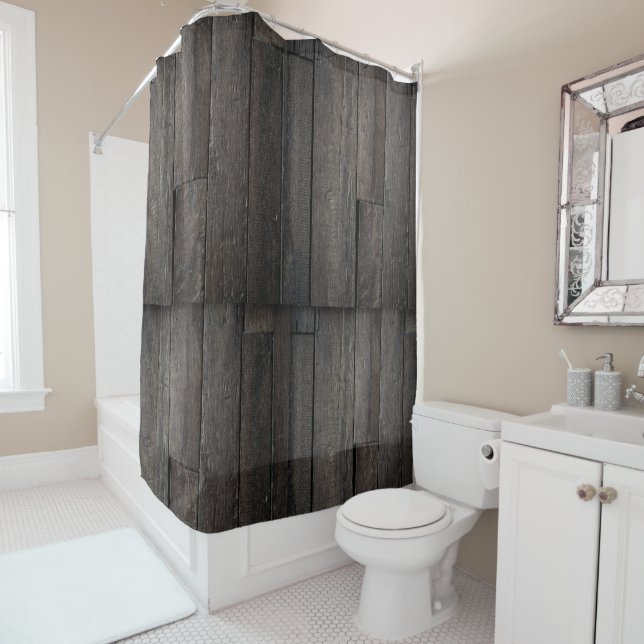 dark wooden planks shower curtain (In Situ)