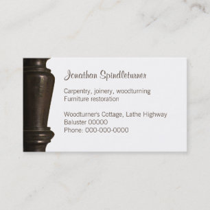 Dark wooden spindle close-up business card