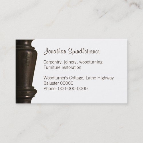 Woodturner, furniture restorer business card