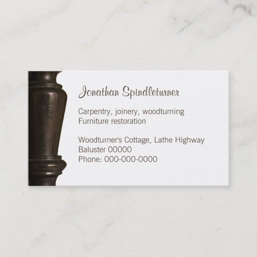 Customizable Woodturner, furniture restorer business card