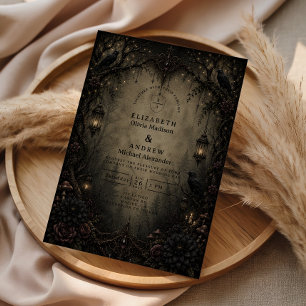 Dark Woodland Goth Forest Wedding Invitation