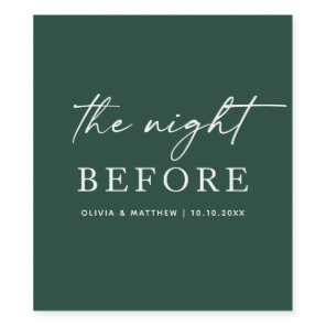 Dark Woodland Green Wedding | The Night Before Wine Label