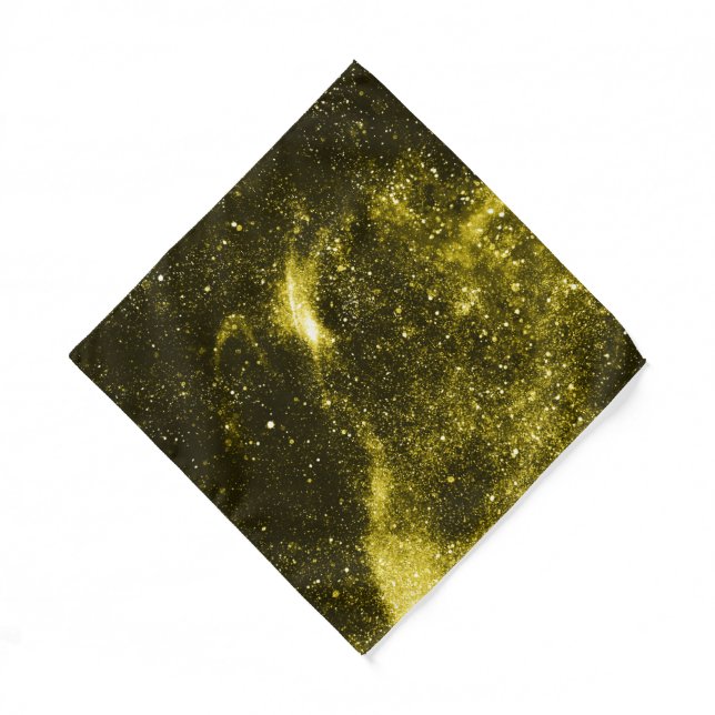 Dark yellow black abstract galaxy bandana (Front)