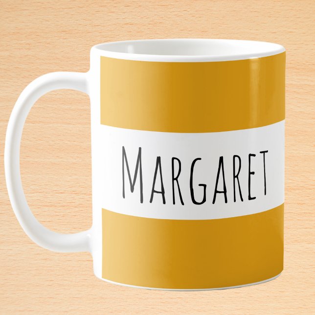 Dark Yellow Custom Name Personalized  Coffee Mug (Creator Uploaded)