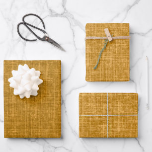 Dark Yellow Linen Wrapping Paper Sheets