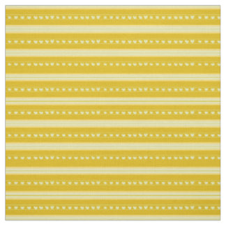 Dark Yellow & Yellow Hearts in Stripes Fabric