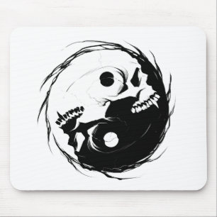 Dark yin yang religious Symbol Mouse Pad