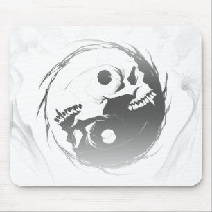 Dark yin yang religious Symbol Mouse Pad