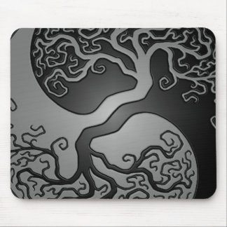 Dark Yin Yang Tree Mouse Pad