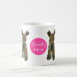 Dark Yorkie with Pink Bow  Coffee Mug