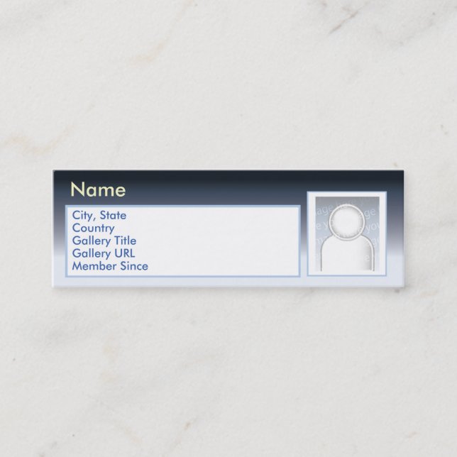 Dark Zazzle - Skinny Mini Business Card (Front)