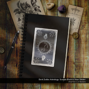 Dark Zodiac Astrology: Scorpio Black & Silver Sticker
