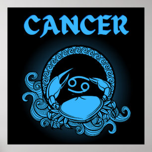 Dark Zodiac - Cancer Medieval Astrology Art Poster