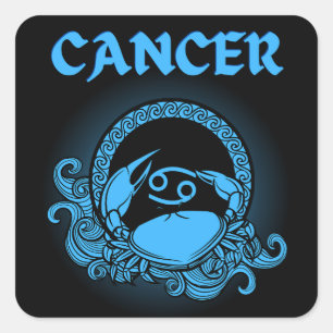 Dark Zodiac - Cancer Medieval Astrology Art Square Sticker