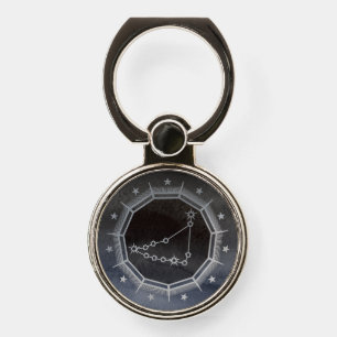 Dark Zodiac: Capricorn Birth Sign Black & Silver Phone Ring Stand