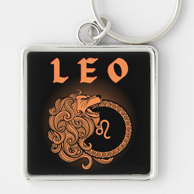 Dark Zodiac - Leo | Medieval Astrology Art Keychain (Front)