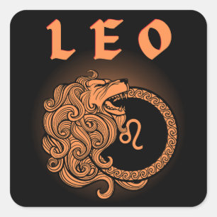 Dark Zodiac - Leo   Medieval Astrology Art Square Sticker