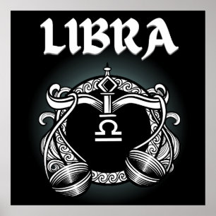 Dark Zodiac - Libra   Medieval Astrology Art Poster