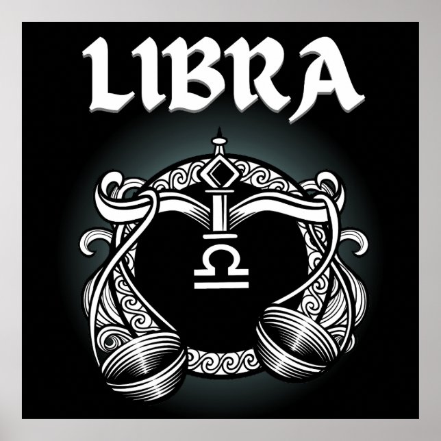 Dark Zodiac - Libra | Medieval Astrology Art Poster (Front)