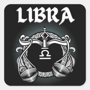 Dark Zodiac - Libra Medieval Astrology Art Square Sticker