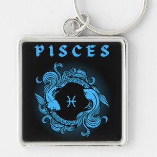 Dark Zodiac - Pisces Medieval Astrology Art Keychain