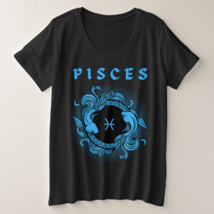 Dark Zodiac - Pisces Medieval Astrology Art Plus Size T-Shirt