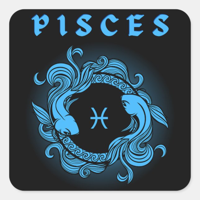 Dark Zodiac - Pisces | Medieval Astrology Art Square Sticker (Front)