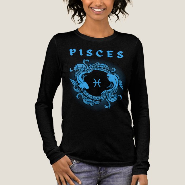 Dark Zodiac - Pisces | Medieval Astrology Art Tri-Blend Shirt (Front)