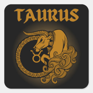 Dark Zodiac - Taurus   Medieval Astrology Art Square Sticker