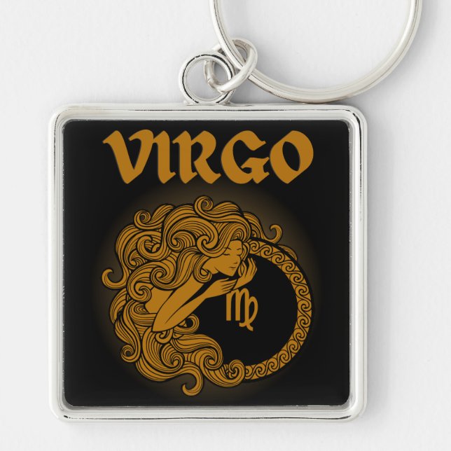 Dark Zodiac - Virgo | Medieval Astrology Art Keychain (Front)